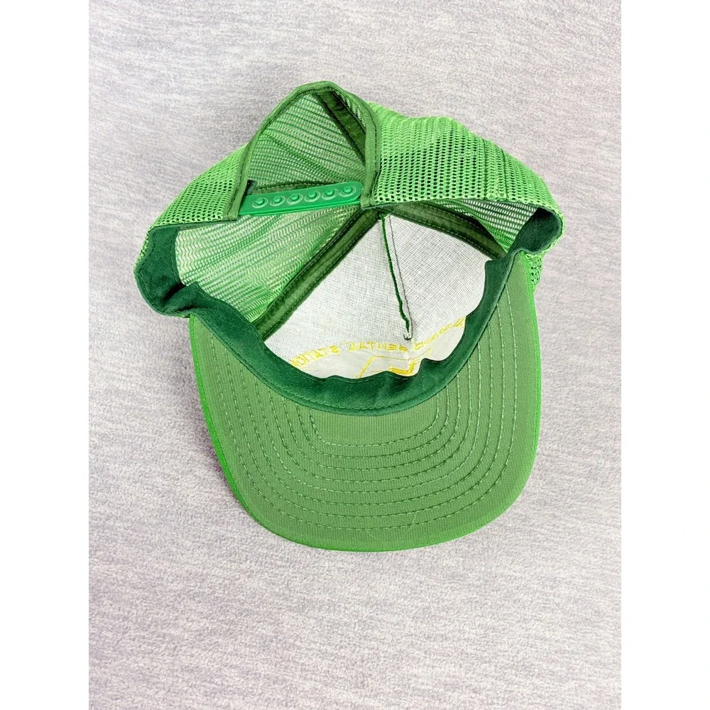 VTG John Deere Trucker Hat Norfolk Grand Rental Station Mens Green Snapback USA